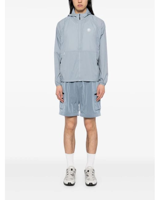 Aape By A Bathing Ape Blue Moonface Logo Windbreaker Jacket for men