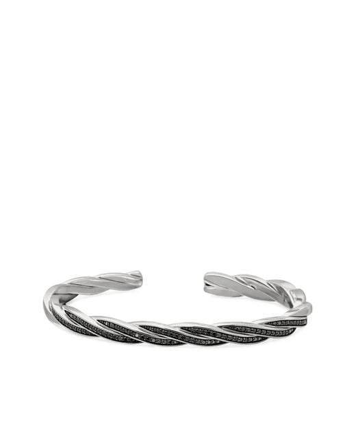 David Yurman White Sterling Dy Helios Cuff Bracelet (6Mm) for men