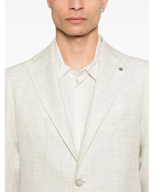 Tagliatore White Buttoned Blazer for men