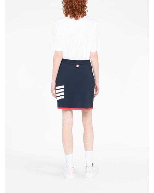 Thom Browne Blue 4-bar Box Pleat Miniskirt