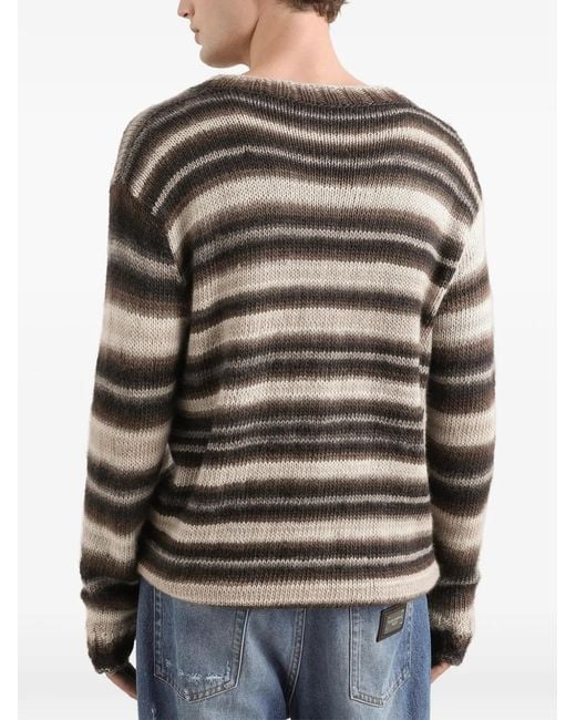 Dolce & Gabbana Gray Wool-Blend Pullover for men