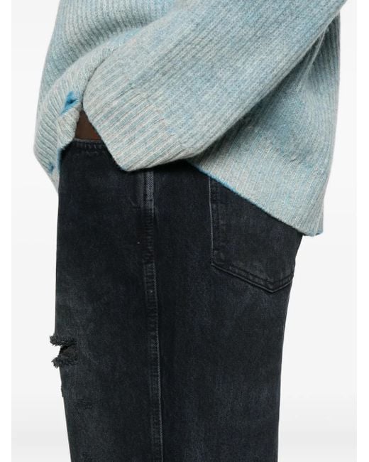 Represent Black Ripped-Detail Jeans for men