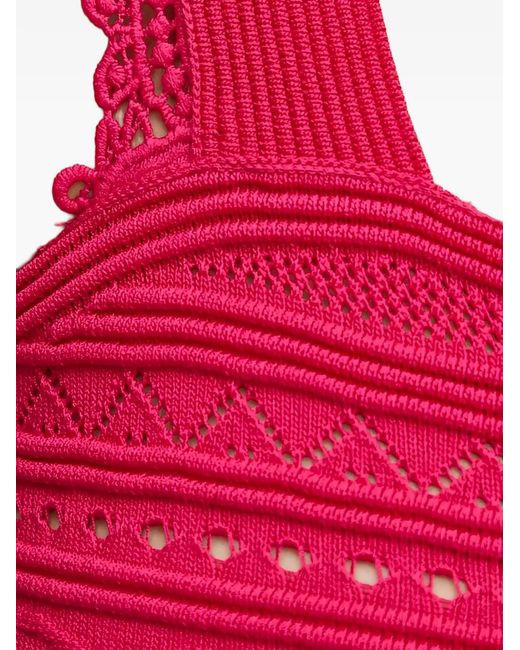 Top Con Cuello Cuadrado Morgan de color Red