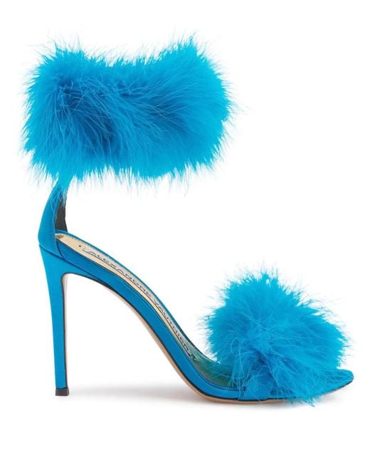 Alexandre Vauthier Blue Veronica 105Mm Feather-Detailing Sandals