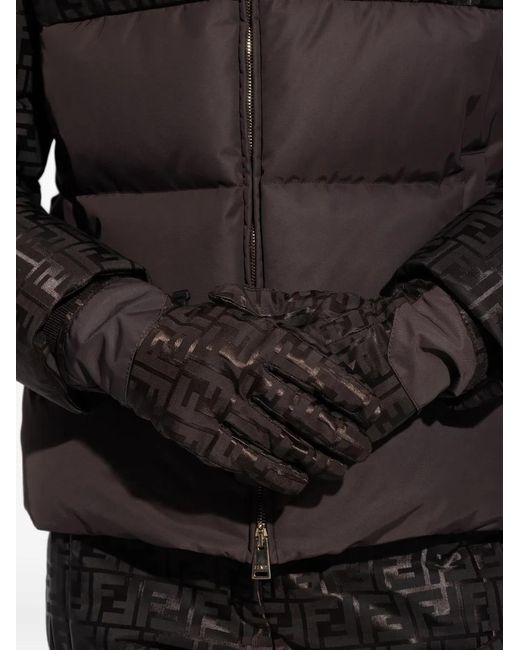 Fendi Black Monogram Gloves