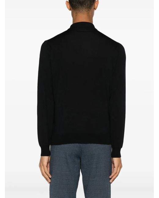 Dell'Oglio Black Half-Zip Sweater for men