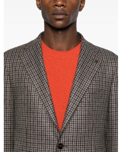 Tagliatore Gray Patterned Single-Breasted Jacket for men