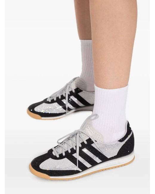 Adidas Black Three-Stripe Lace-Up Trainers