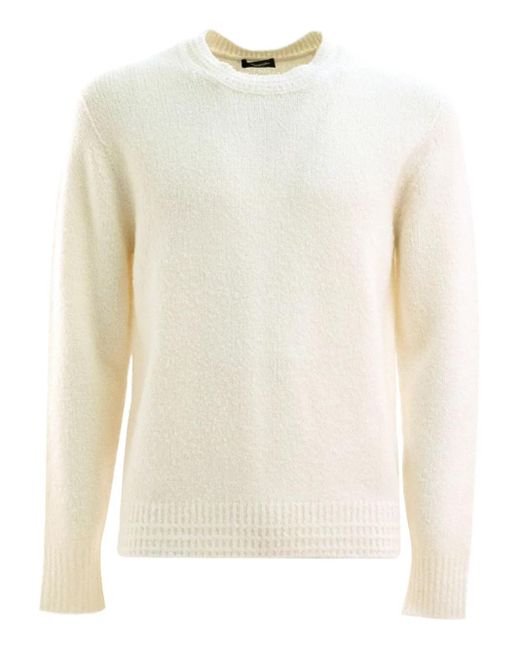 Drumohr White Crew-Neck Sweater for men