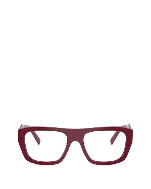 Prada Red Geometric-Frame Glasses