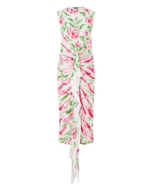 Abito Midi A Fiori di Moschino in White
