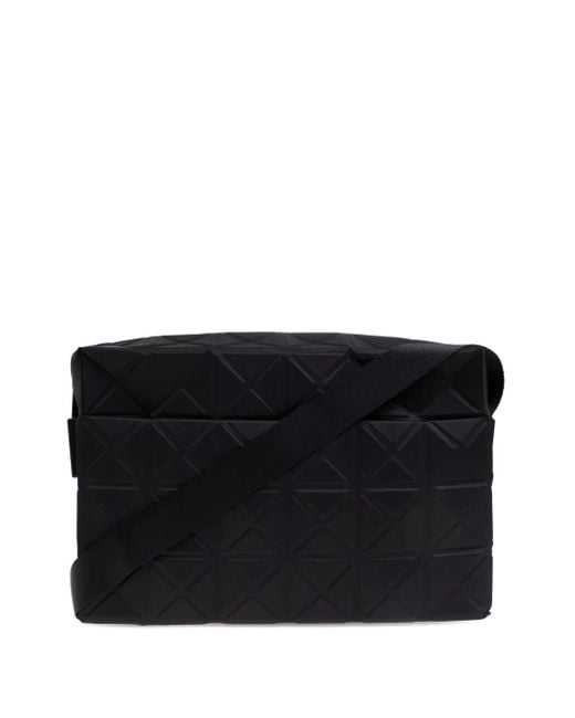 Issey Miyake Black Geometric-Pattern Shoulder Bag