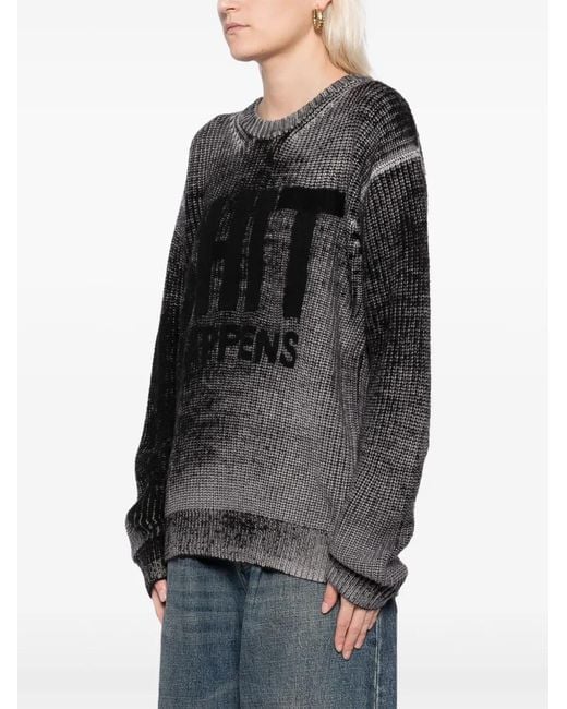 R13 Black Reverse-Printed Wool Jumper