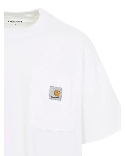 Carhartt White Pocket-Detail Cotton T-Shirt for men