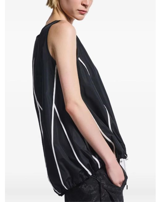 High Blue Drawstring Panelled Top