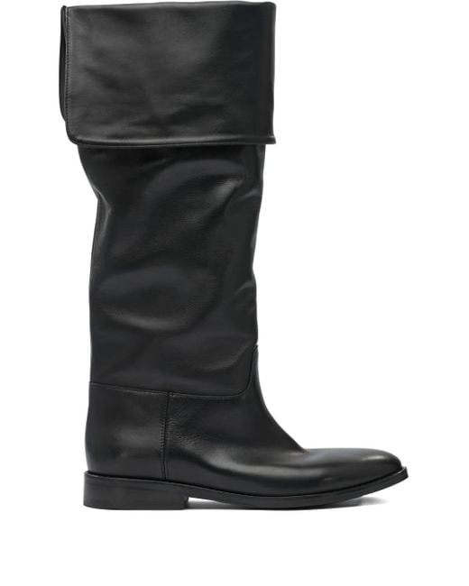 strategia shoes Black Kniehohe Lederstiefel