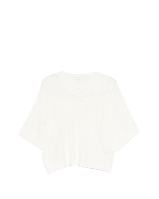 Fedeli Geribbeld T-Shirt in het White