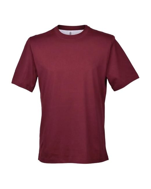 Brunello Cucinelli Red T-Shirt À Col Rond for men