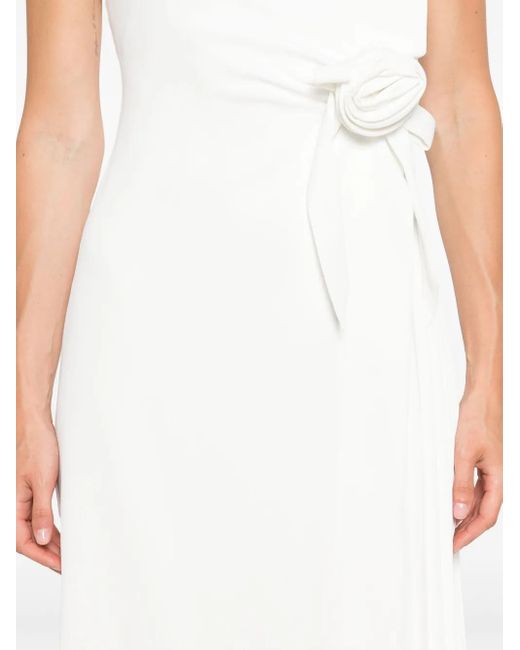 Nissa Geplooide Midi-Jurk in het White