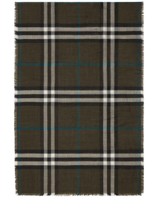 Burberry Green Vintage Check Reversible Scarf