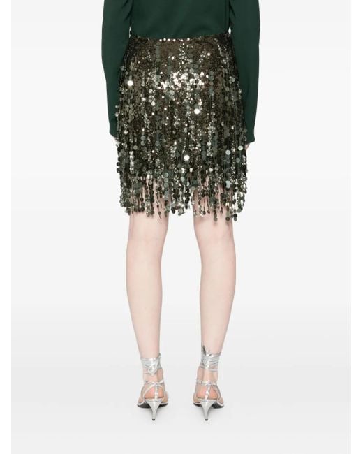 Blumarine Green Minirock mit Fransen
