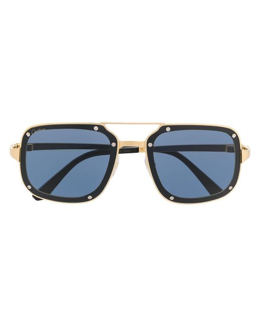 Cartier Blue Santos De Cartier Square-frame Sunglasses
