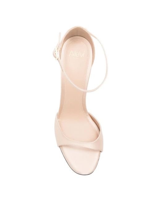 ALEVI White Buckle-Strap Sandals