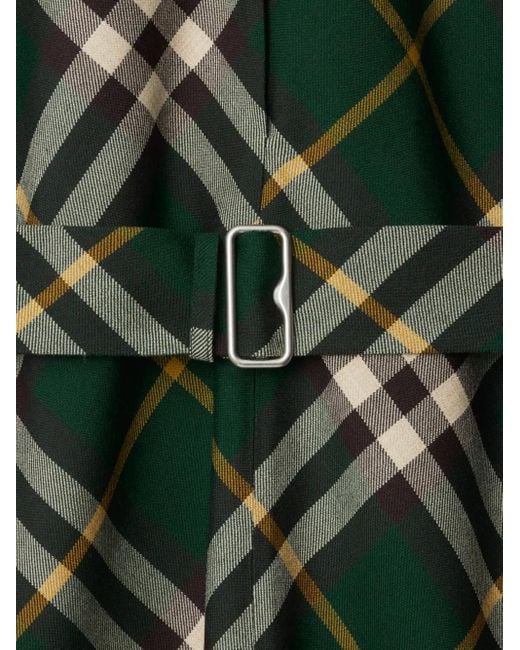 Vestido midi NovaCheck Burberry de color Green