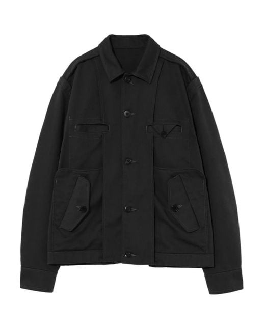 Undercover Black Cotton-Blend Shirt Jacket for men