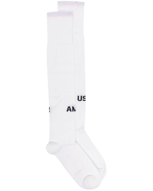 Ambush White Logo-intarsia Socks for men