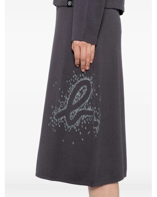 SPORT b. by agnès b. Blue Logo Knitted Skirt