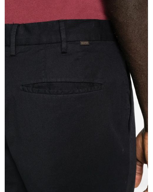 Incotex Black Belt-Loop Chinos for men