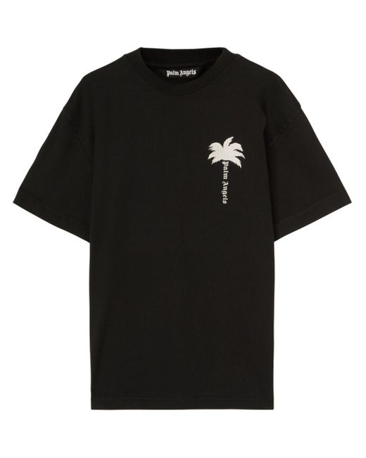 Palm Angels Black The Palm Cotton T-shirt for men