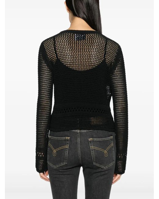 Moschino Black Crochet Heart Sweater