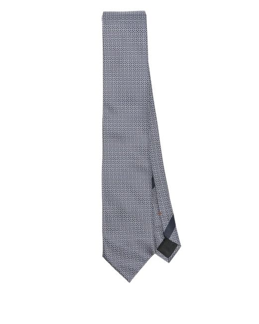 Corbata de seda Zegna de hombre de color Gray