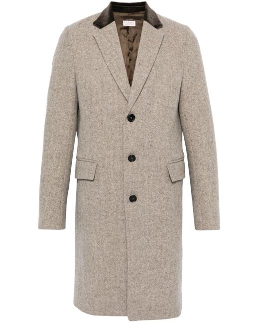 Fursac Natural Herringbone Coat for men