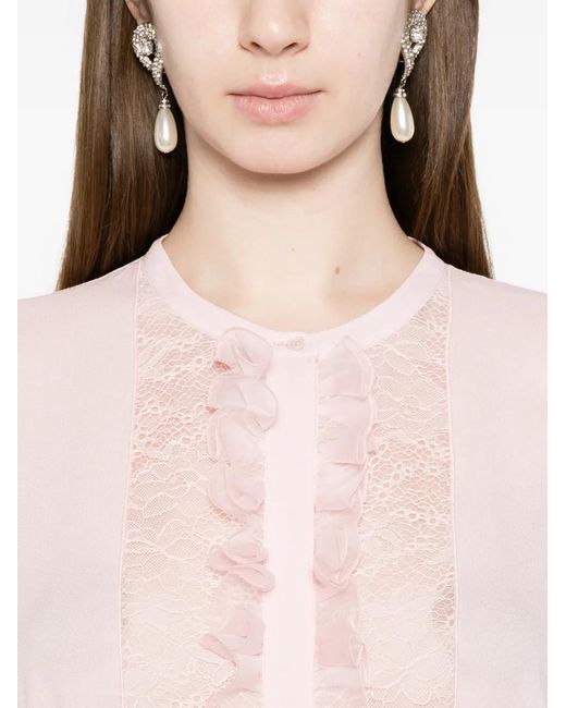 Giambattista Valli Pink Ruffled Midi Dress