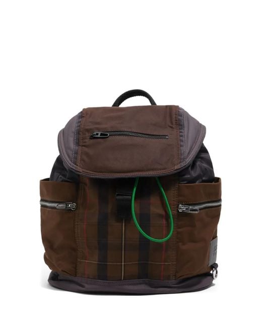 Bimba Y Lola Black Zip Plaid Backpack