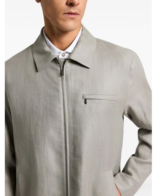 Peserico Gray Zip Patch-Pocket Jacket for men