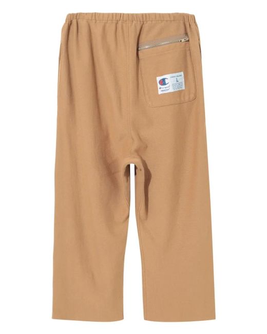 Undercover Natural Logo-Patch Raw-Edge Pants for men