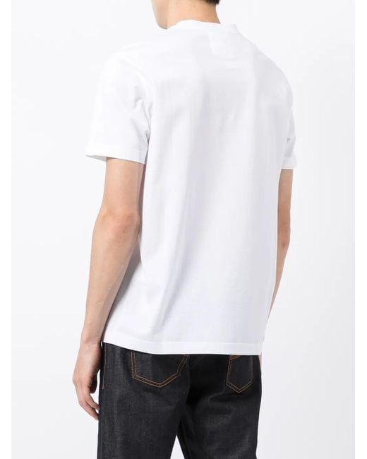Emporio Armani White Logo Print Short Sleeved T Shirt for men