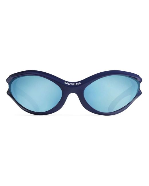 Balenciaga Blue Dynamo Sonnenbrille mit rundem Gestell
