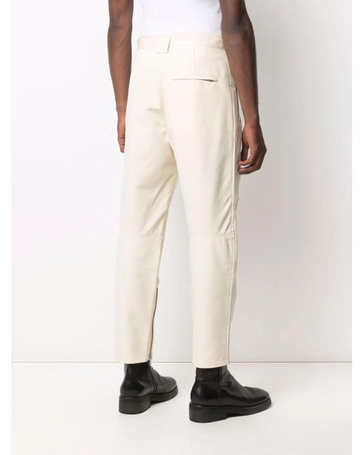 Jil Sander White Zipped-Ankle Cotton Trousers for men
