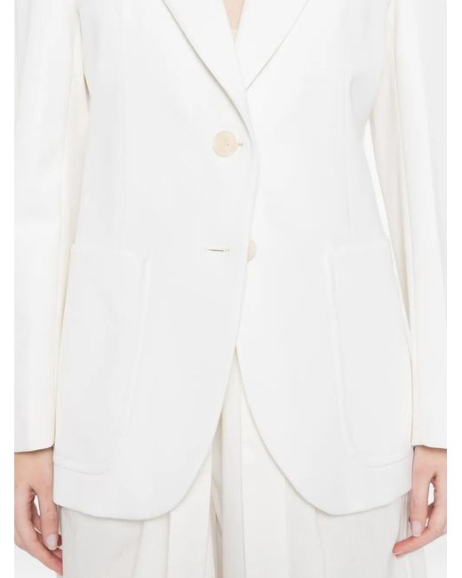 Victoria Beckham White Katherine Patch Pocket Jacket