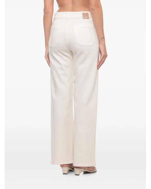 Emme White Baschi Patch-Pocket Trousers