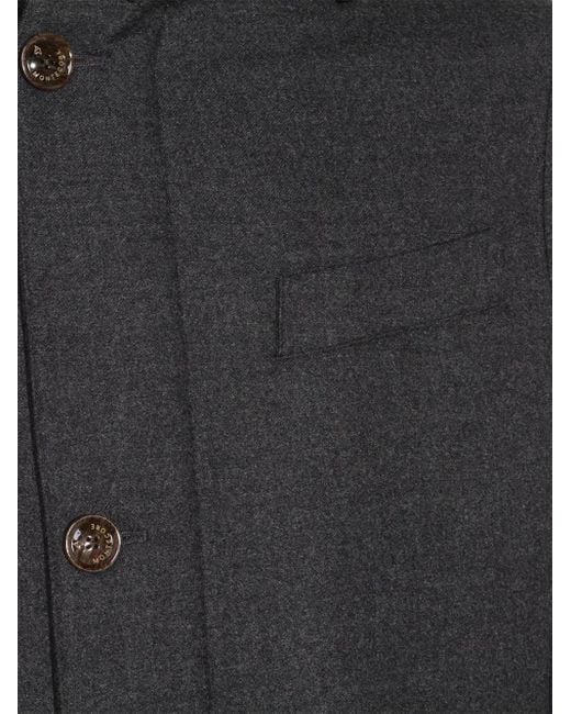 Montecore Black Hooded Button Coat for men