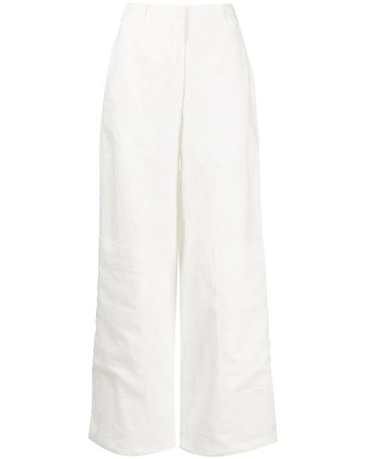 Cult Gaia White Wynn Wide-Leg Trousers