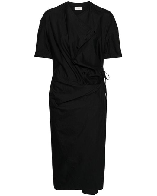 Lemaire Black Cowl-neck Midi Dress