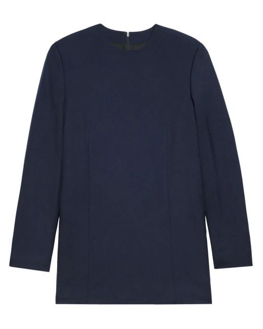AMI Blue Virgin Wool Minidress
