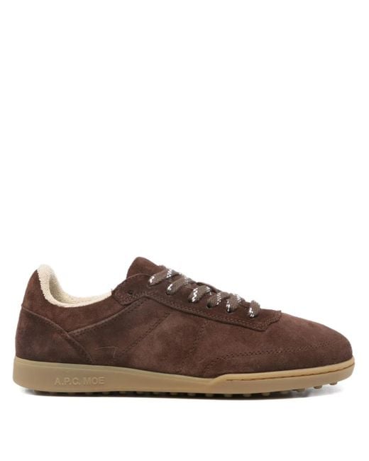 A.P.C. Brown Suede Lace-Up Sneakers